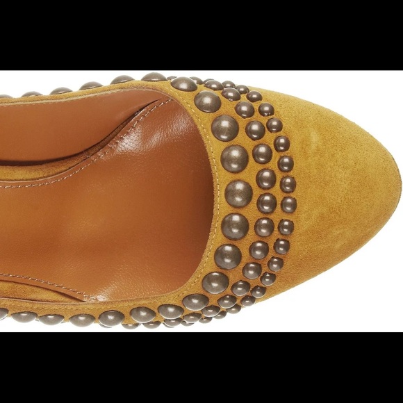 SERGIO ROSSI Suede Studded Brown Platform Pump 9-9.5 EU 39.5, NIB - Picture 7 of 12